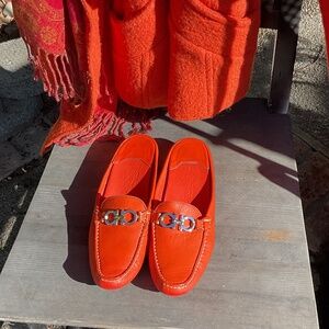 COPY - WOMENS ORANGE SALVATORE FERRAGAMO MULES SIZE 7.5A WOOL JACKET $65